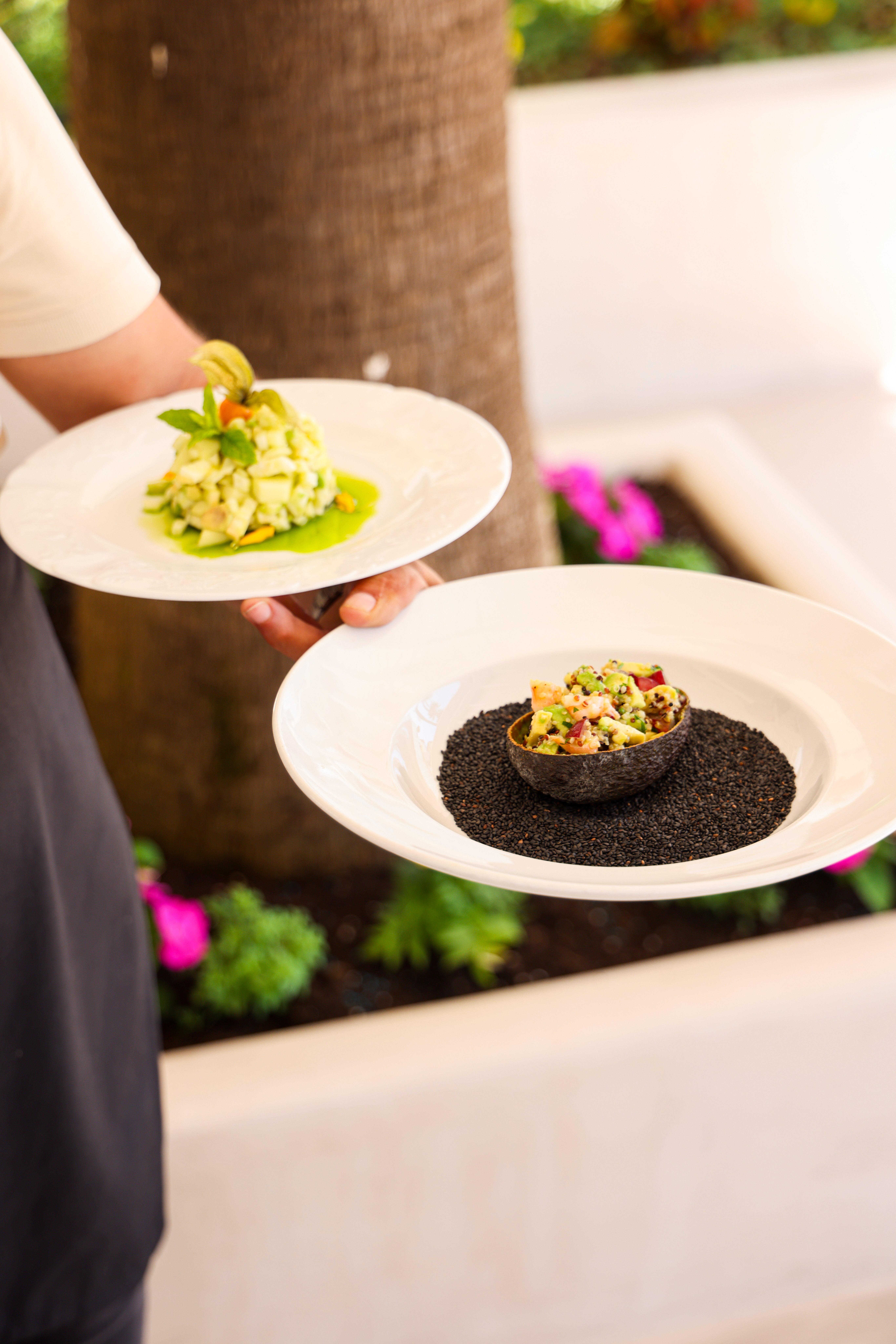 Chef presenting signature dishes